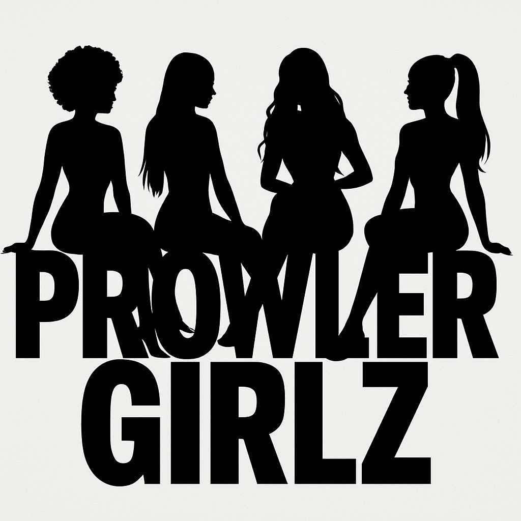 Silhouettes of four girls sitting above the text 'PROWLER GIRLZ'.