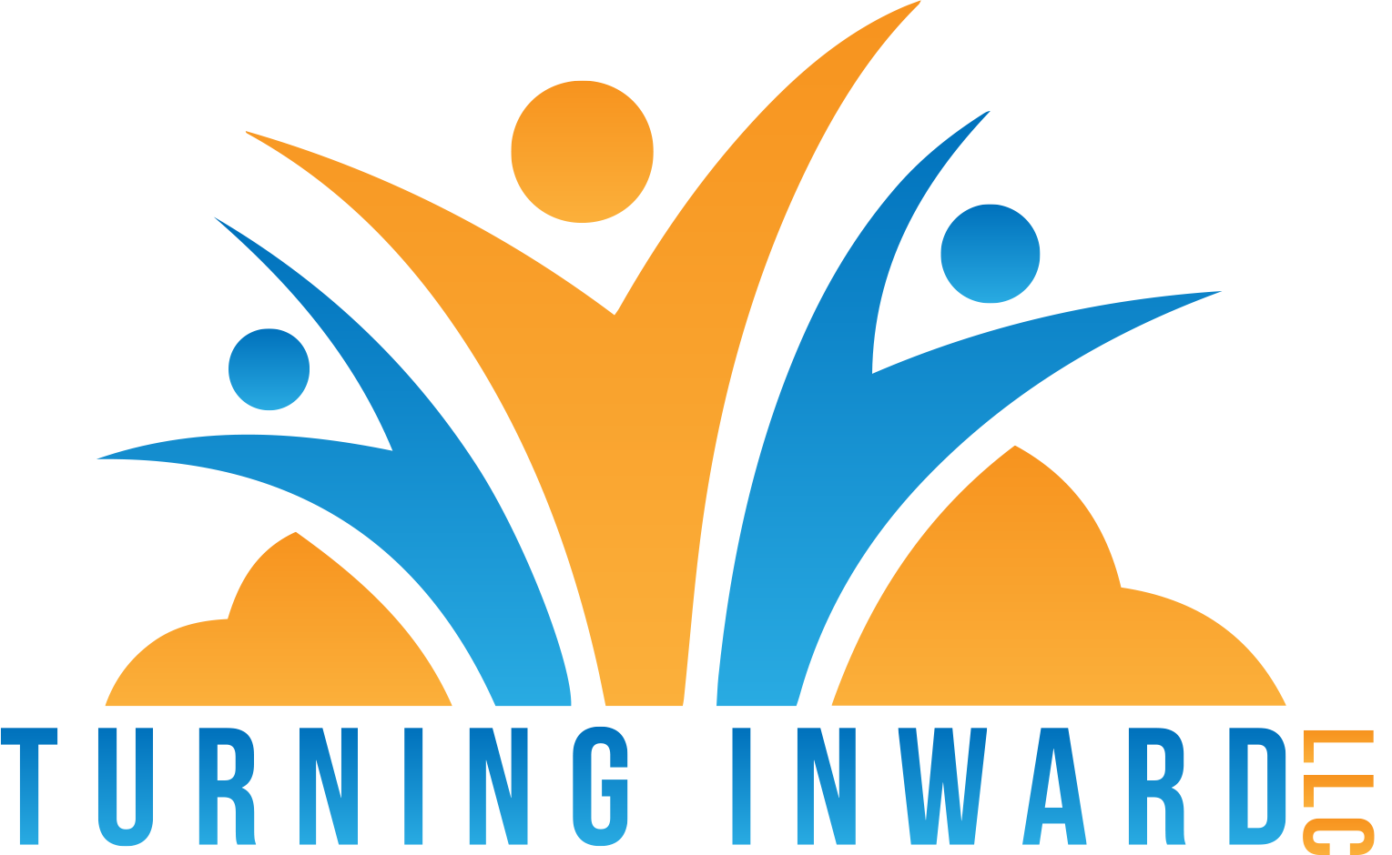 Logo with stylized human figures in orange and blue, and the text 'TURNING INWARD' below.