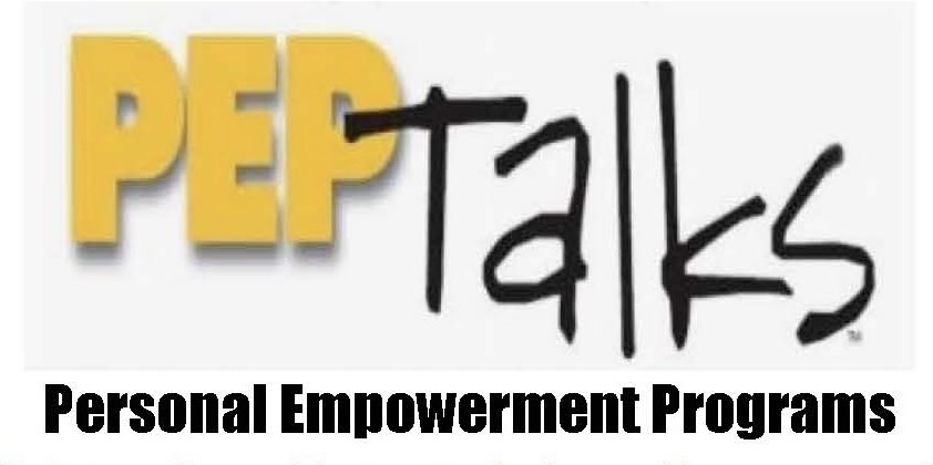 Text reading 'PEF talks' with a subtitle 'Personal Empowerment Programs'.
